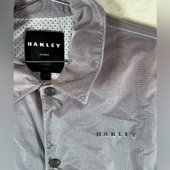 Oakley Medium Y2K INSANE Gradient Pink and Gray Men's Jacket Back Logo EUC - Picture 4 of 15